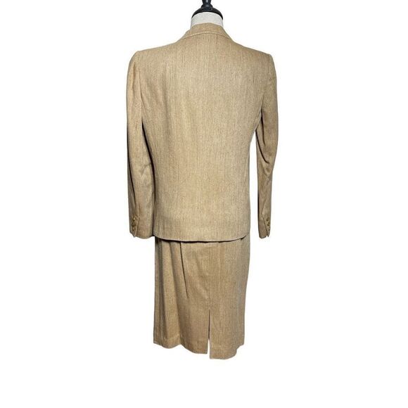 Anne Klein Vintage Double Breasted Blazer Jacket Raw Silk Skirt Set Size Small - Picture 3 of 7